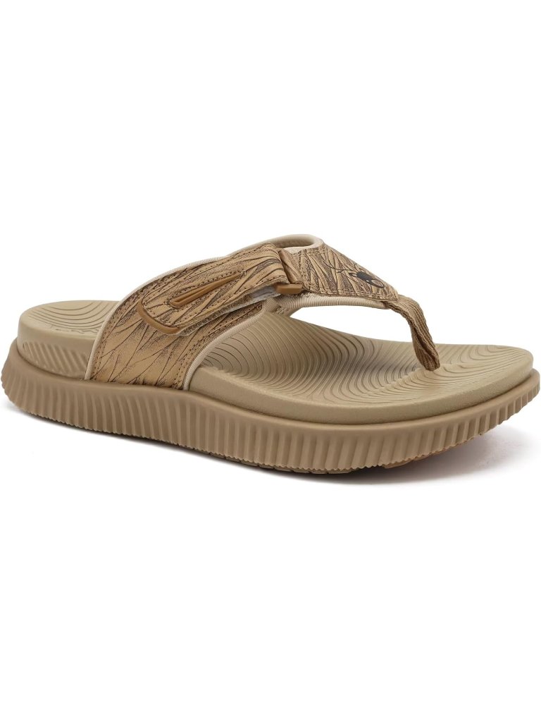 Men's Beige Orthotic Cushion Flip Flops Athletic Recovery Foam Walking Sandals